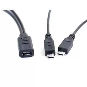 2 в 1 многофункциональный USB C женский зарядный кабель с 2 разъемами Micro USB зарядный кабель для мобильного телефона планшета