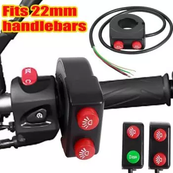 2 в 1 мотоциклетный переключатель клаксона фара комбинированный переключатель кнопка модификации электромобиля пластиковый переключатель для руля 22 мм