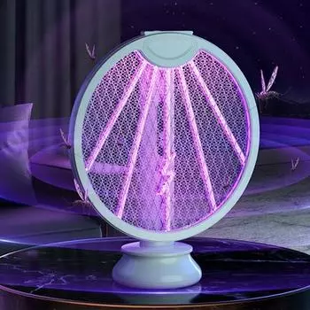 2 в 1 мухобойка-ловушка USB перезаряжаемая лампа-убийца комаров электрическая мухобойка для дома Style 2-White