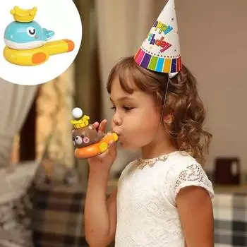 2 в 1 мультяшные животные, плавающие шарики для выдувания, игры, игрушки-трубы, сенсорные навыки мелкой моторики, детские игрушки, тренировка объема легких, игрушки