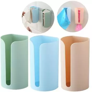 2 в 1 настенный пластиковый держатель для мешка для мусора, коробка для хранения ватного диска, контейнер для дома, кухни, ванной комнаты, аксессуары синий