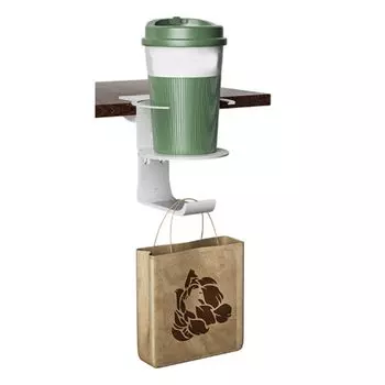 2 в 1 Наушники Стаканчик для напитков Наушники Многофункциональные металлические наушники Без отверстия 360 градусов Легко монтируемые Подставка, Держатель, Держатель, Стол, Крючок, серый