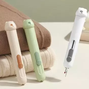 2-в-1 нитевдеватель, устройство для удаления швов, эластичный инструмент для заправки нити, портативный инструмент для удаления швов зелёный