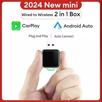 2 в 1 НОВЫЙ беспроводной CarPlay Android Auto беспроводной адаптер Smart Mini AI Box Plug And Play WiFi быстрое подключение универсальный для Nissan зелёный
