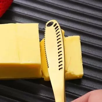 2 в 1 Нож для сыра из нержавеющей стали, нож для масла с отверстием, терка для сыра, ножи для десертов, джема, салфетки, крем, хлеб, кухонный инструмент золотой