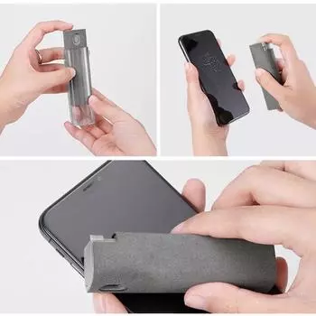 2 в 1 очиститель экрана спрей компьютер мобильный телефон экран инструмент для удаления пыли салфетка из микрофибры для iPhone iPad чистящие салфетки 93mm жёлтый