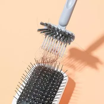 2 в 1 Очиститель для расчесок Деликатная чистка Щетка для волос Гребень Встроенные инструменты Чистящий инструмент для расчески Край Ручка Очиститель Щетка