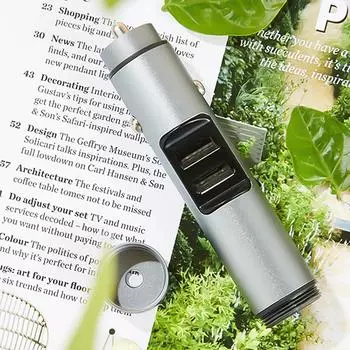 2 в 1 очиститель воздуха для автомобиля, устраняет запахи, автомобильное зарядное устройство с двумя USB-портами, портативный очиститель воздуха, автомобильный диффузор из алюминиевого сплава, автомобильные аксессуары