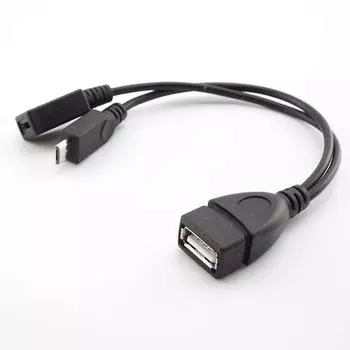 2 в 1 OTG Micro Usb Host Power Y Разветвитель USB-адаптер к Mirco 5-контактный штекер-мама Micro USB-порт OTG Зарядный кабель