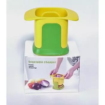 2 в 1 овощерезка, нарезка кубиками и соломкой, многофункциональная ручная овощерезка и слайсер для картофеля, лука, моркови, огурцов жёлтый