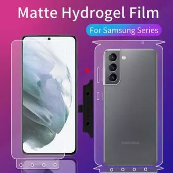 2 в 1, передняя и задняя объемная пленка с полным покрытием, матовая защитная пленка для экрана, мягкая пленка для Samsung Galaxy S24 S23 S22 S21 Note 20 Ultra Note 20
