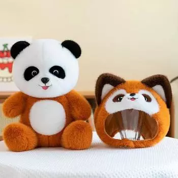 2 в 1 плюшевая кукла-панда в виде енота, мягкая плюшевая игрушка-панда, милая плюшевая панда-енот, мягкая подушка для сна для девочек и мальчиков 45cm