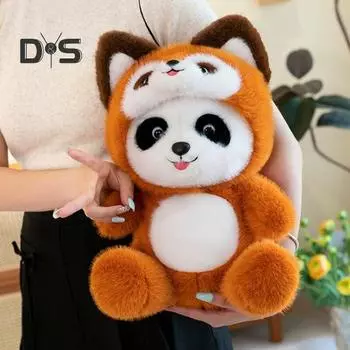 2 в 1 плюшевая кукла-панда в виде енота, мягкая плюшевая игрушка-панда, милая плюшевая панда-енот, мягкая подушка для сна для девочек и мальчиков 45cm