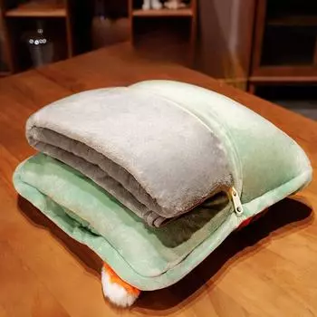 2 в 1 Подушка-одеяло с рисунком из мультфильма Подушка для офиса с кондиционером Многофункциональные автомобильные фланелевые одеяла blanket 100x170cm