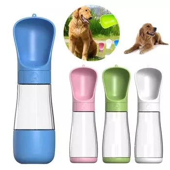 2 в 1 портативная бутылка для воды для собак маленьких средних больших собак кошек походная многофункциональная миска для еды принадлежности 330ml