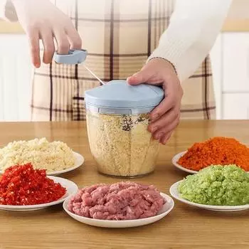 2 в 1 портативная ручная мясорубка с 5 лезвиями, измельчитель фруктов и овощей, ломтерезка, измельчитель, мясорубка, миксер, блендер, ручная соковыжималка