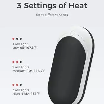 2-в-1 портативный источник питания + перезаряжаемая грелка для рук, 1 упаковка 5200 мАч портативная карманная электрическая грелка с превосходными результатами термотерапии
