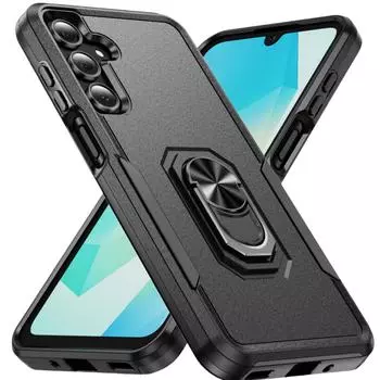 2 в 1 прочный жесткий чехол для Samsung Galaxy S24 Ultra Plus FE 5G подставка для телефона сумка for Galaxy S24 FE чёрный