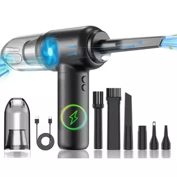 2 в 1 Пылесос со сжатым воздухом Беспроводной пылеуловитель Перезаряжаемый воздуходув и пылесос Автомобильный компьютер Клавиатура Диван Электрический чёрный