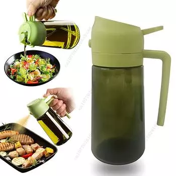2-в-1 распылитель масла из темного стекла, дозатор оливкового масла, черный светонепроницаемый распылитель масла для приготовления салатов и барбекю, инструменты для барбекю