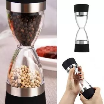 2 в 1 ручная мельница в форме песочных часов, двойная мельница для соли и перца, мельница для специй, шейкер для приправ