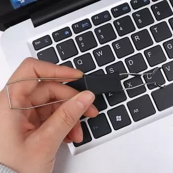 2 в 1 Съемник клавишного переключателя Съемник клавишных колпачков Проводной переключатель Механическая клавиатура Инструмент для снятия Замена чёрный