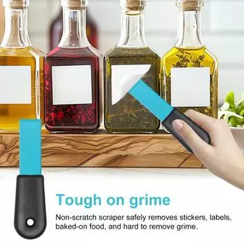 2-в-1 самозатачивающийся скребок для очистки и крючковый скребок, неабразивный инструмент для удаления этикеток, скребок для очистки красный
