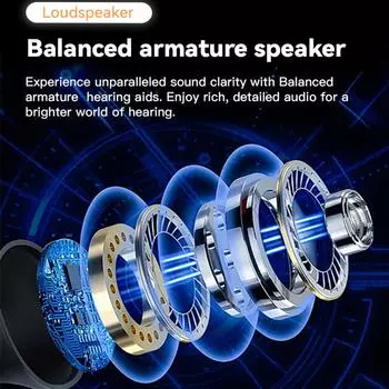 2 в 1 шейный обод BT беспроводные наушники слуховой аппарат перезаряжаемые наушники и слуховые аппараты шум чёрный