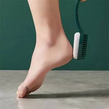 2 в 1 Щетка для ног из пемзы, скраб с ручкой, отшелушивающее средство для удаления омертвевшей кожи, массажная щетка, инструмент для педикюра унисекс