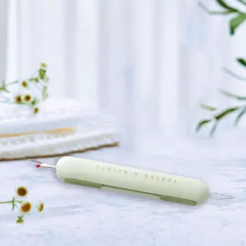 2 в 1 Швейный нитевдеватель Вспомогательный инструмент для удаления ниток с одежды Легко для квилтинга зелёный