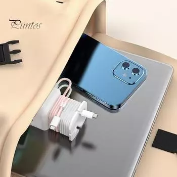 2-в-1 силиконовый защитный чехол для зарядного устройства с защитой от поломки шнура, органайзер для хранения кабеля, портативное устройство для сматывания кабеля передачи данных, силиконовый защитный чехол для 35 Вт чёрный