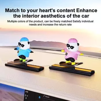 2 в 1 Скейтборд Медведь Автомобиль Временная Парковочная Карта Телефонный Номерной Знак Украшение Приборной Панели Украшения Декора Интерьера Автомобиля Аксессуары чёрный
