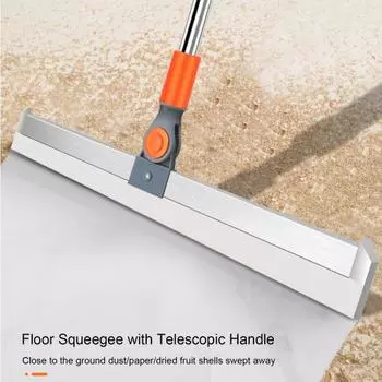 2-в-1 скребок для пола с телескопической ручкой для тяжелых условий эксплуатации для бытовых нужд, бетонной плитки в ванной комнате 35cm