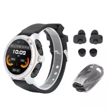 2 в 1 Смарт-часы с наушниками Bluetooth NFC 1,53-дюймовый HD-экран Умные часы для фитнеса на открытом воздухе с