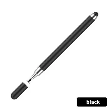 2 в 1 стилус для мобильного телефона, планшета, емкостный сенсорный карандаш для Iphone, Samsung, универсальный Android-телефон, карандаш для рисования экрана чёрный