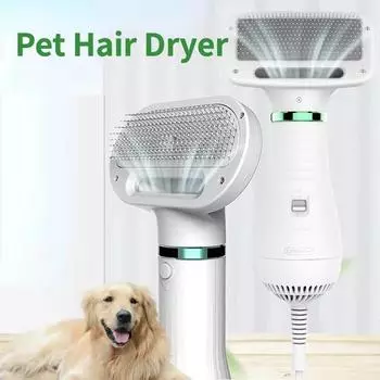 2-в-1 сушилка для домашних животных, тихие фены для волос для собак и расческа для ухода за волосами, расческа для котят, кошек, вентилятор для меха щенка, регулируемая температура 1 белый