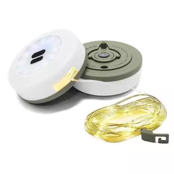 2 в 1 светодиодная гирлянда на катушке, перезаряжаемая, для кемпинга, перерабатываемая, ленточная гирлянда, лампа для украшения палатки, сада, праздника Yellow - 10M Warm