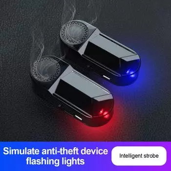 2-в-1 светодиодный фальшивый охранный светильник на солнечных батареях с функцией ароматерапии и освежителя воздуха, имитация муляжа сигнализации для автомобиля, беспроводной светодиодный предупреждающий свет