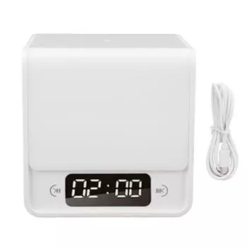 2 в 1 светодиодный кубический ночник с часами, 3 цветовые температуры, регулируемая яркость, перезаряжаемый цифровой ночник