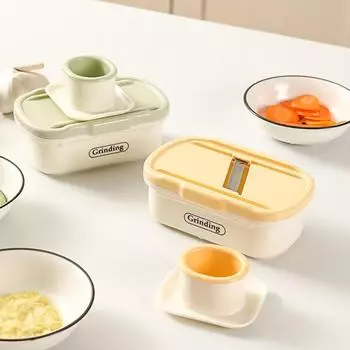 2 в 1 терка для измельчения имбиря ручная толкушка для чеснока кухонный гаджет чеснокодавка ресторан жёлтый