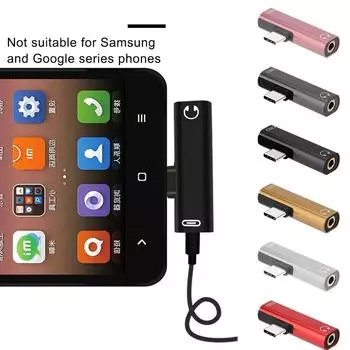 2 в 1 тип C до 3,5 мм Jack конвертер наушников аудио C Aux кабель-C конвертер кабеля для Huawe W9Q9 black-one size