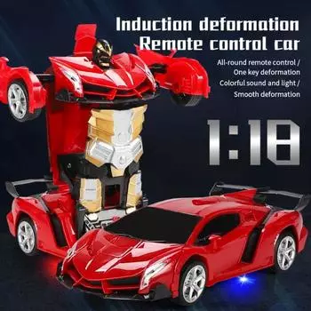 2 в 1 Трансформатор RC Радио Дистанционное Управление Автомобиль Деформировать Робот Детская Игрушка в Подарок