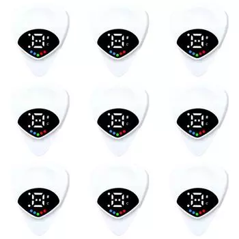 2 в 1 тюнер для медиаторов гитарный тюнер для акустических и электрогитар (белый)