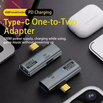 2-в-1 Type C 3.2 OTG-сплиттер, передача данных 10 Гбит/с, адаптер USB C - USB 3.2, адаптер USB C - USB для iPhone 15, планшета, Macbook