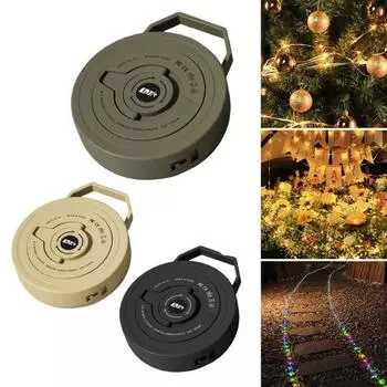 2-в-1 уличный фонарь для кемпинга с крючком, 10 м, USB-перезаряжаемый, 200 лм, режимы, регулируемая складная светодиодная лампа для сада, патио, двора, палатки, украшения зелёный