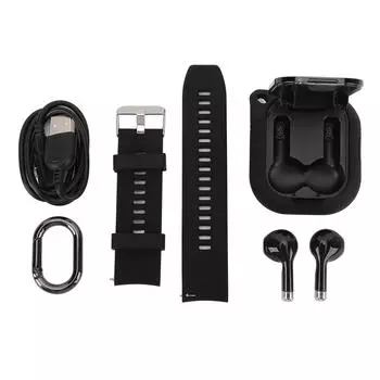 2 в 1 умные часы с наушниками 2,01-дюймовый сенсорный TFT-экран Bluetooth вызов воспроизведение музыки подсчет шагов