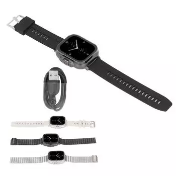 2 в 1 умные часы с наушниками Bluetooth 5.3 Поддержка NFC Спортивные режимы Длительный срок службы батареи Фитнес-ватт Black Shell Black Silicone