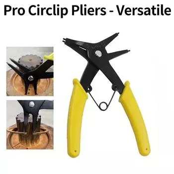 2 в 1 Универсальные плоскогубцы для стопорных колец Внутри и снаружи Плоскогубцы для стопорных колец Внутри и снаружи Плоскогубцы для разборки пружины карты 1PC жёлтый