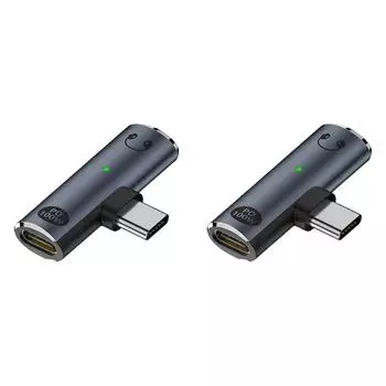 2 в 1 USB C на 3,5 мм адаптер для наушников и зарядного устройства PD 100 Вт для iPhone(черный) ЛУЧШИЙ