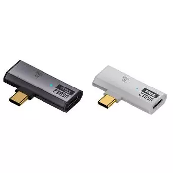 2 в 1 USB-C разветвитель PD 100 Вт для iPhone 15/Series Galaxy S21/S20 (серый)